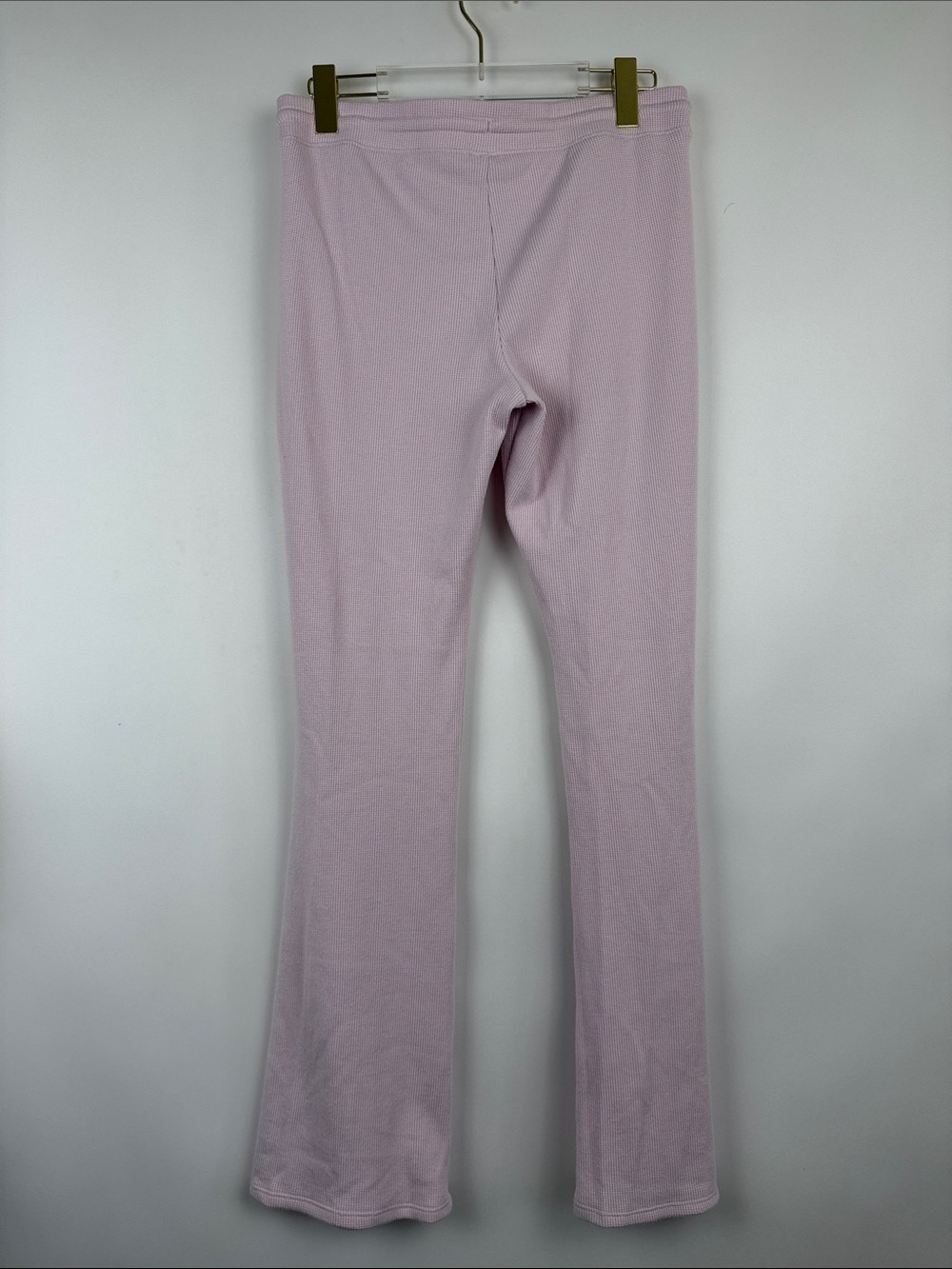 Gilly Hicks Mid Rise Flare Cozy Pink Waffle Lounge Pants Size Medium - Picture 6 of 9